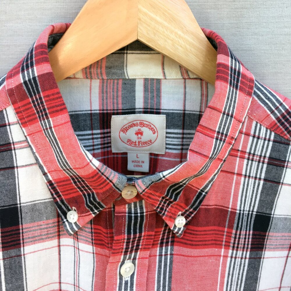BB Linen Blend Button Down Shirt - LG